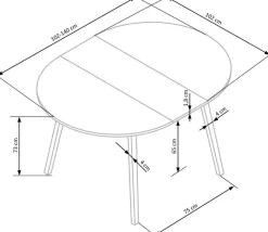 Stół Hemmy rozkładany  biały/dąb miodowy
