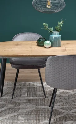 Stół Lora rozkładany, dab złoty/ czarny