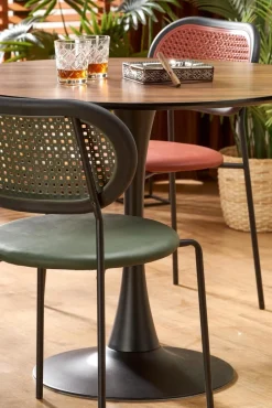 Stół Malta okrągły, orzech/ czarny