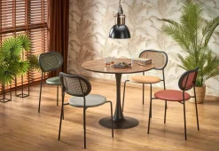 Stół Malta okrągły, orzech/ czarny