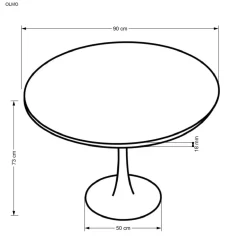 Stół Malta okrągły, orzech/ czarny