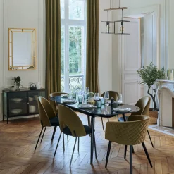 Stół Mapu rozkładany czarny efekt  marmuru 90/160-200