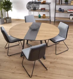 Stół Mira okrągły, rozkładany,dąb złoty/