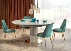 Stół Moette okrągły, rozkładany marmur