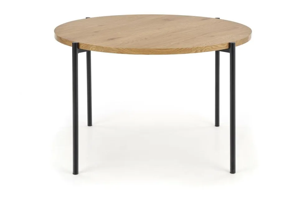 Stół Moris okragły dąb złoty/ czarny