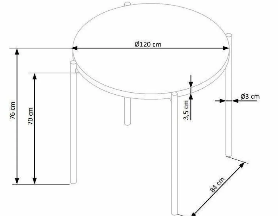 Stół Moris okragły dąb złoty/ czarny