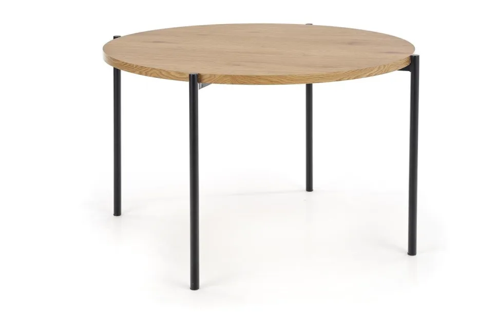 Stół Moris okragły dąb złoty/ czarny