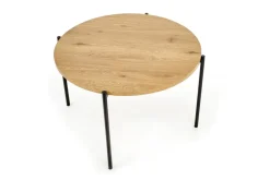 Stół Moris okragły dąb złoty/ czarny