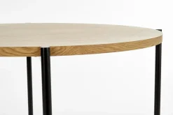 Stół Moris okragły dąb złoty/ czarny