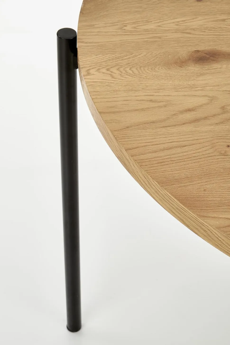 Stół Moris okragły dąb złoty/ czarny