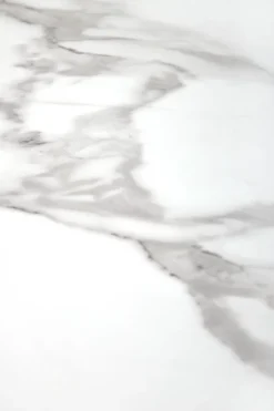 Stół Mosa okrągły, biały marmur, czarny