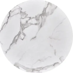 Stół Mosa okrągły, biały marmur, czarny