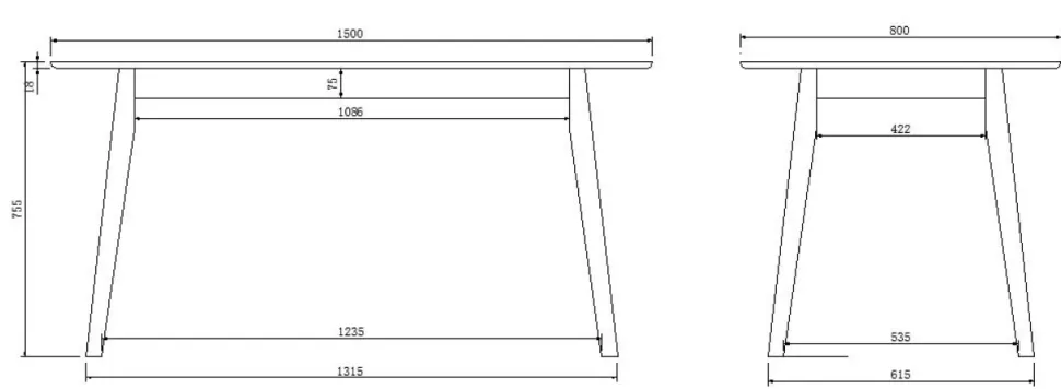 Stół Nagano M Wood naturalny boho
