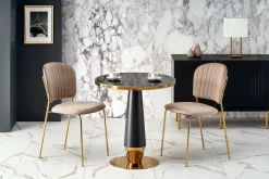 Stół Nasoma okrągły, czarny marmur