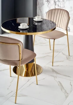 Stół Nasoma okrągły, czarny marmur