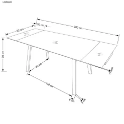 Stół Nozel rozkładany, czarny marmur