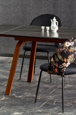 Stół Nozel rozkładany, czarny marmur