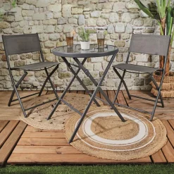Stół ogrodowy Elba składany szary