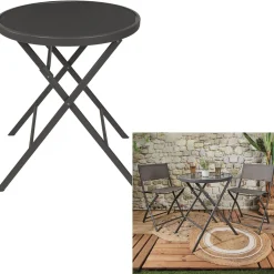 Stół ogrodowy Elba składany szary