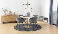 Stół okrągły Corby marmur/złoty