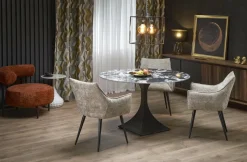 Stół okrągły Gives czarny marmur