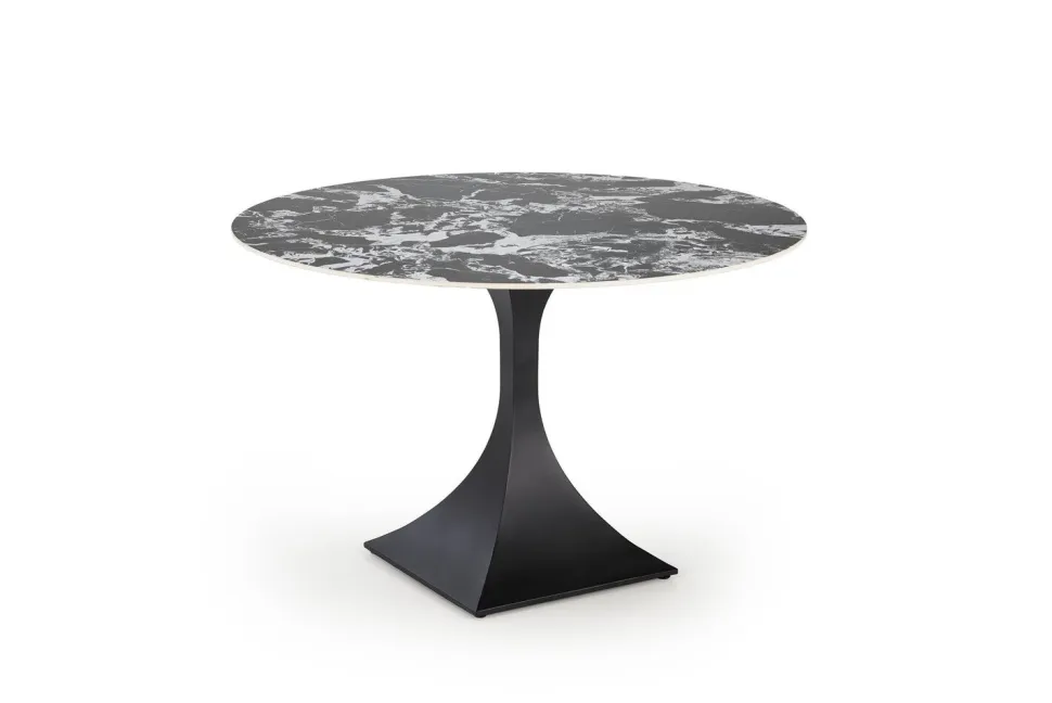Stół okrągły Gives czarny marmur