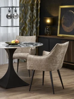 Stół okrągły Gives czarny marmur