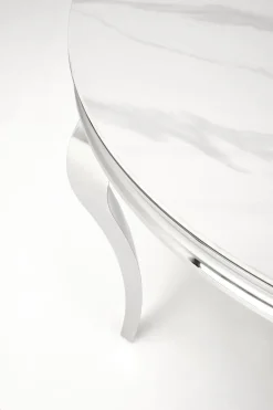 Stół okrągły Munya biały/srebrny