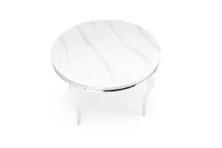 Stół okrągły Munya biały/srebrny