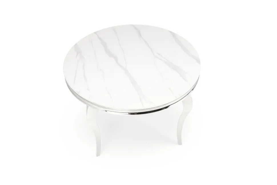 Stół okrągły Munya biały/srebrny