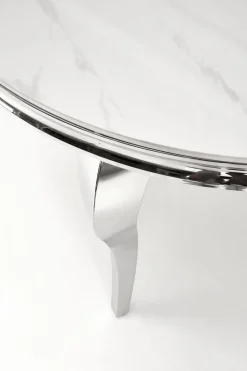 Stół okrągły Munya biały/srebrny