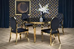 Stół okrągły Munya czarny/złoty