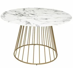 Stół okrągły Rayo marmur/ złoty