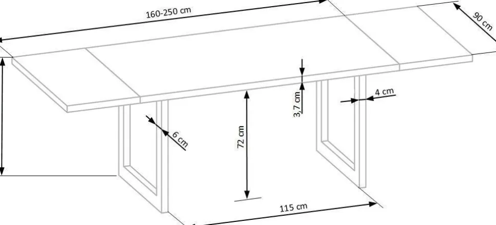 Stół Radus 160x90 drewno lite - dębowe,