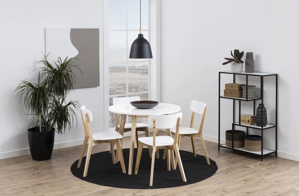 Stół Raven okrągły naturalny/biały