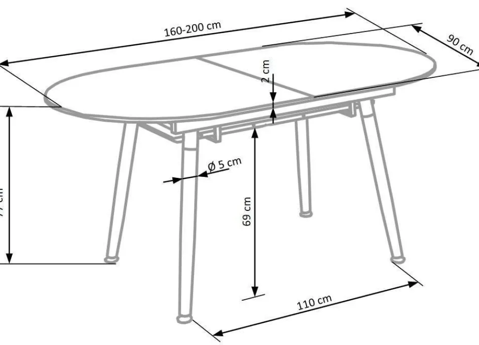 Stół Rebi rozkładany biały / dąb san