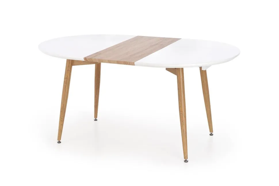 Stół Rebi rozkładany biały / dąb san