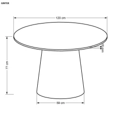 Stół Regin okrągły, czarny