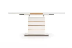 Stół Roles rokładany biały/ dąb złoty 80/140-180