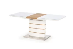 Stół Roles rokładany biały/ dąb złoty 80/140-180