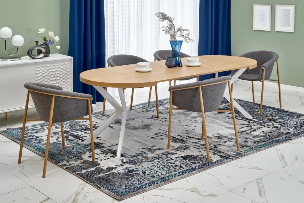 Stół Roni rozkładany dąb złoty/ biały