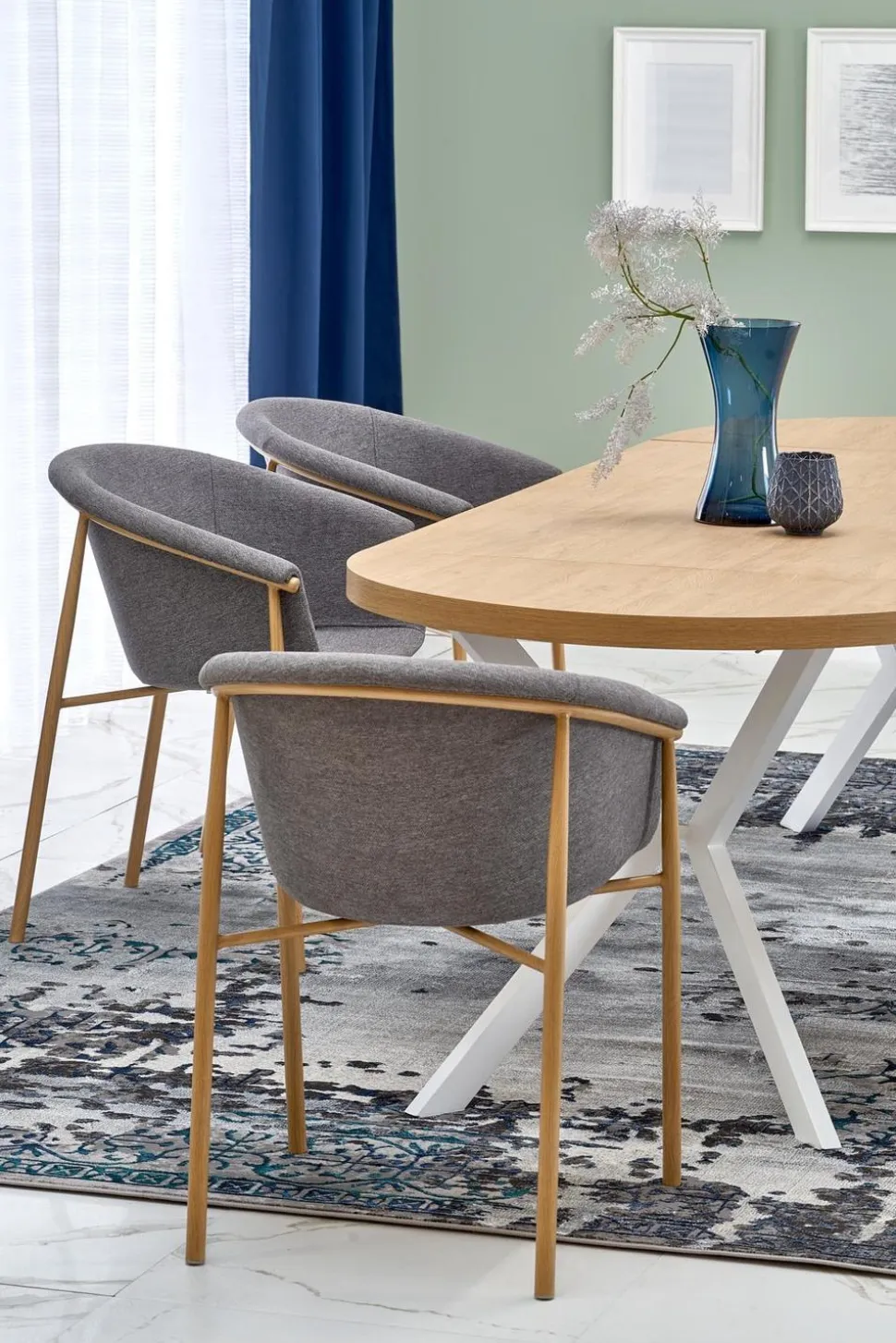 Stół Roni rozkładany dąb złoty/ biały