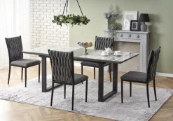 Stół Rowel rozkładany, biały marmur/popielaty