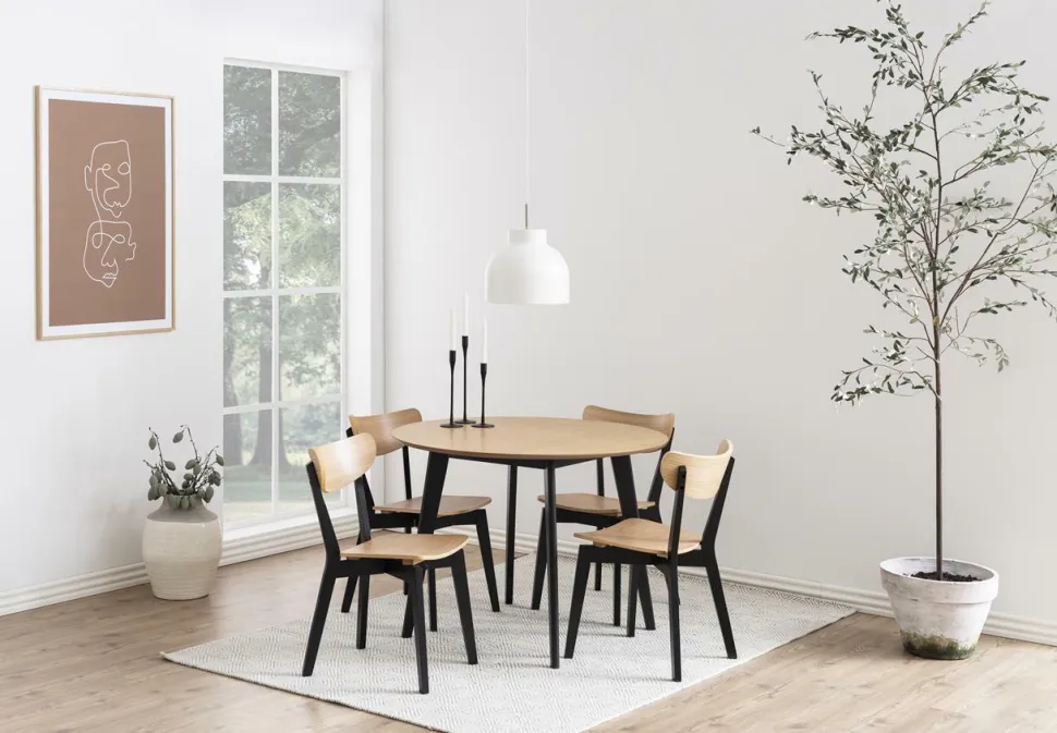 Stół Roxby naturalny /czarny okrągły