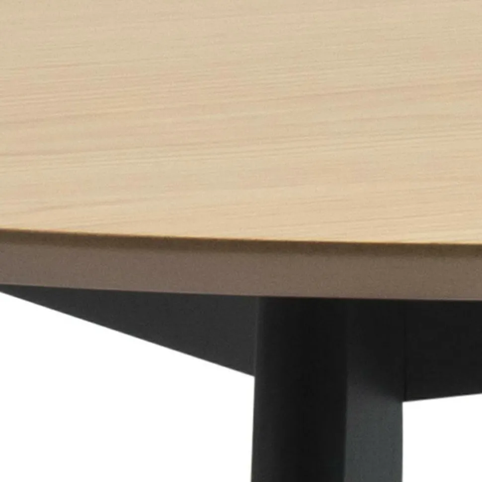 Stół Roxby naturalny /czarny okrągły