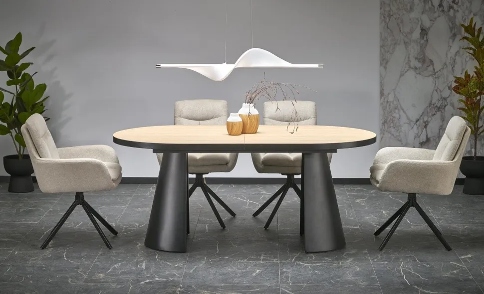 Stół rozkładany Ardel naturalny/czarny 100/180-240cm