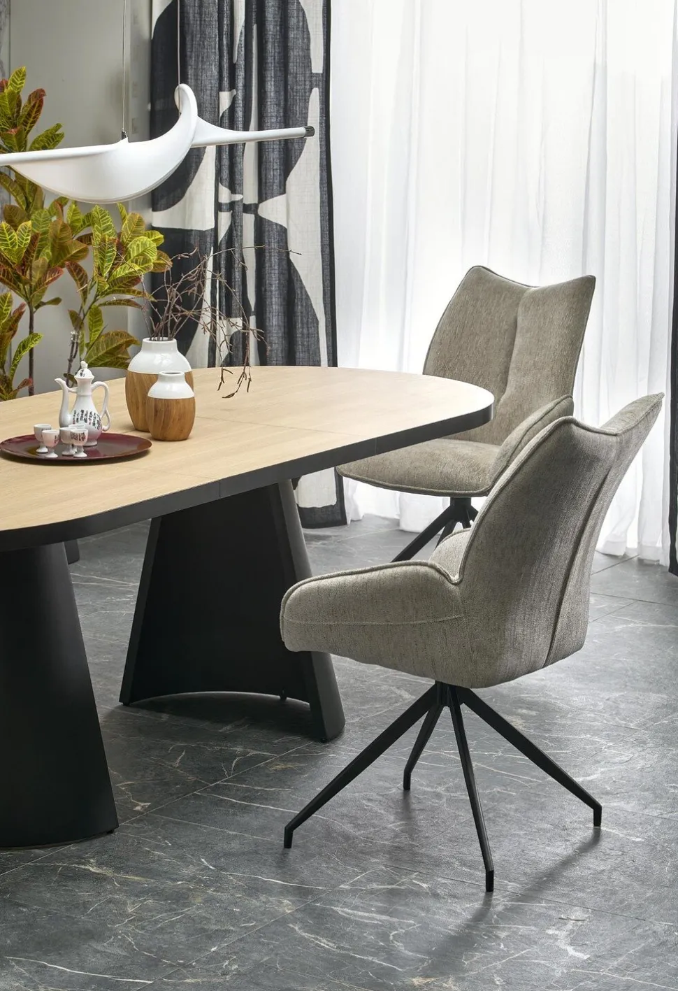 Stół rozkładany Ardel naturalny/czarny 100/180-240cm