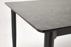 Stół rozkładany Ariaster popielaty marmur/czarny 90/180-260cm