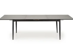 Stół rozkładany Ariaster popielaty marmur/czarny 90/180-260cm