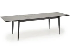 Stół rozkładany Ariaster popielaty marmur/czarny 90/180-260cm